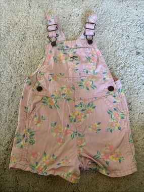 OshKosh B'gosh Light Pink Floral Shortalls